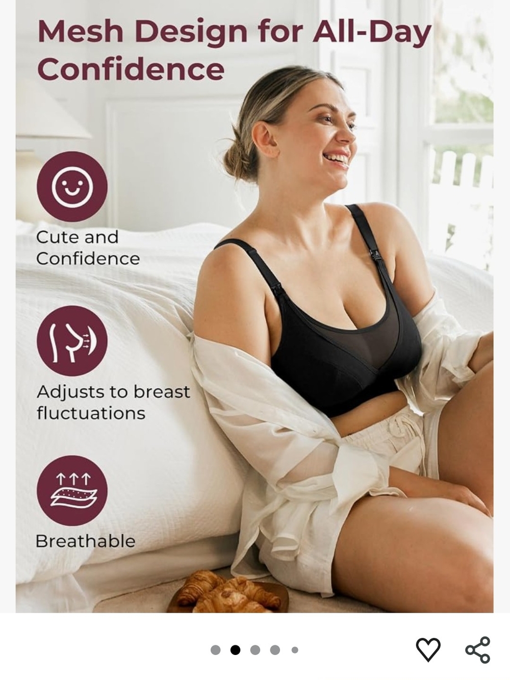 Momcozy Mesh Pumping Bra Hands Free, Plus Size Nursing Bras for Pumping 3XL